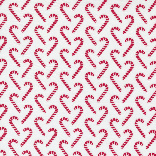 Candy Cane Lane from Moda Red candy canes on white 24124 13