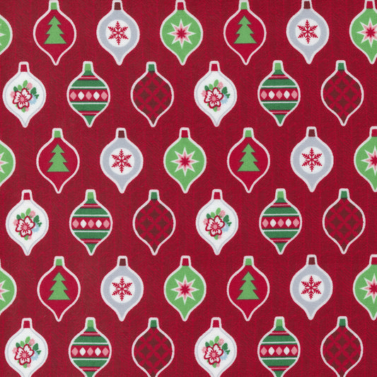 Candy Cane Lane from Moda Baubles on red background 24127 12