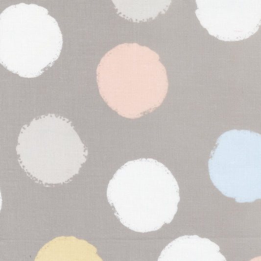 D is for Dream from Moda - multicoloured polka dots on grey 25128 12