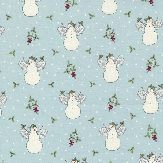 I Believe in Angels from Moda Snowman angels on a pale blue background 3000 14