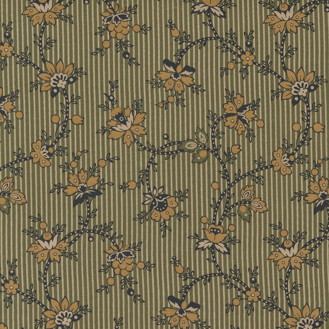 Adamstown from Moda - Grapevine floral on olive green 38130 20