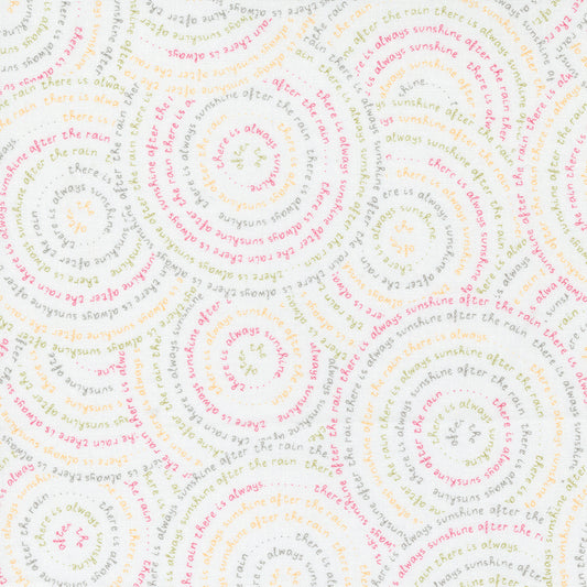 circles of text in rainbow colours on white from Renew by Moda