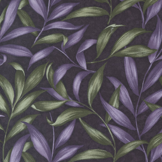 Wild Iris from Moda Fabrics Leaf design on plum background 6871 15