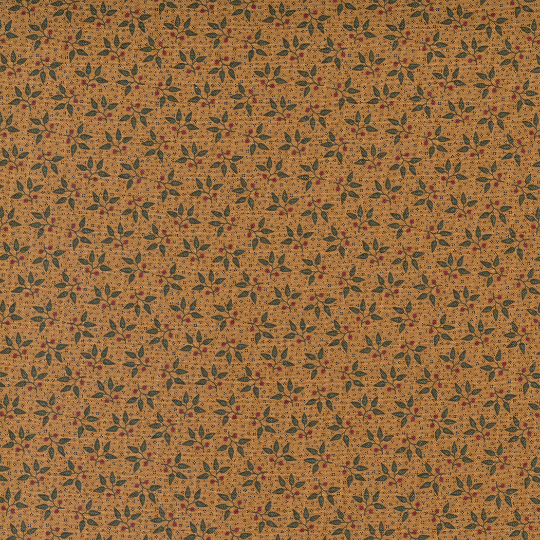 Maple Hill fabric collection from Moda - leaf print on golden oak background