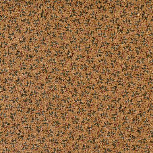 Maple Hill fabric collection from Moda - leaf print on golden oak background