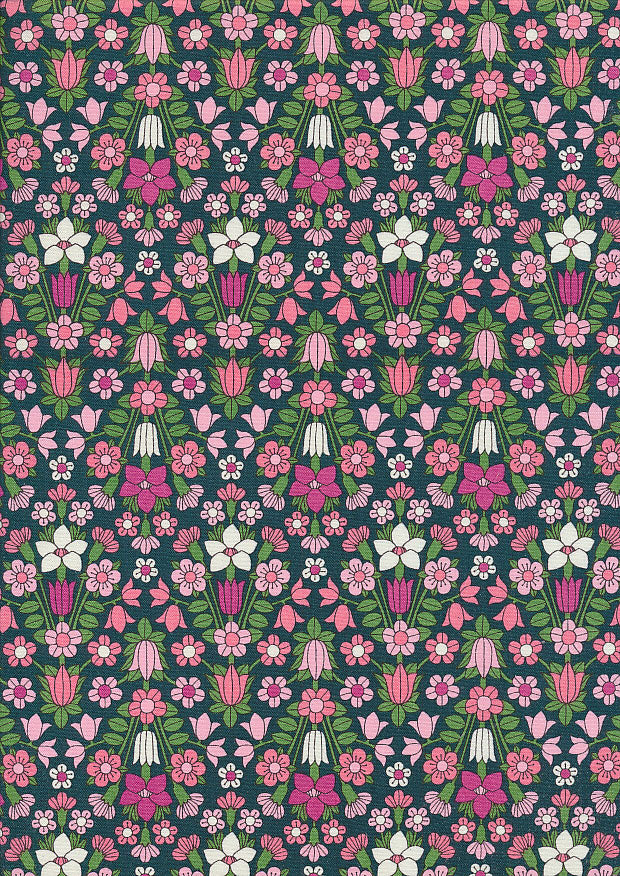 Pink and white floral print fabric stunning design from Liberty