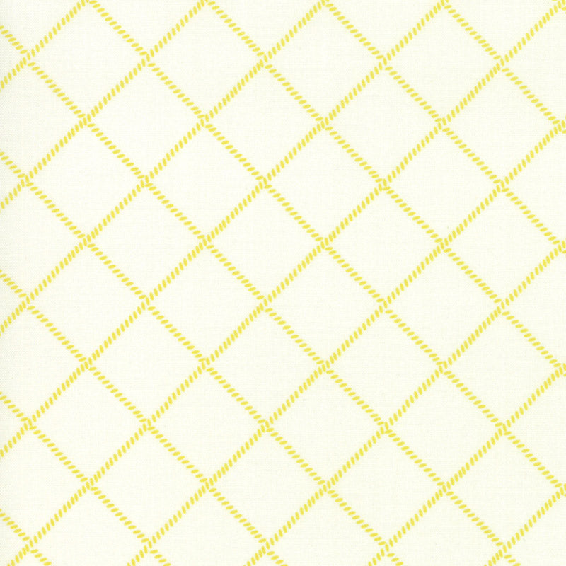Yellow and white square printed fabric 22323 11